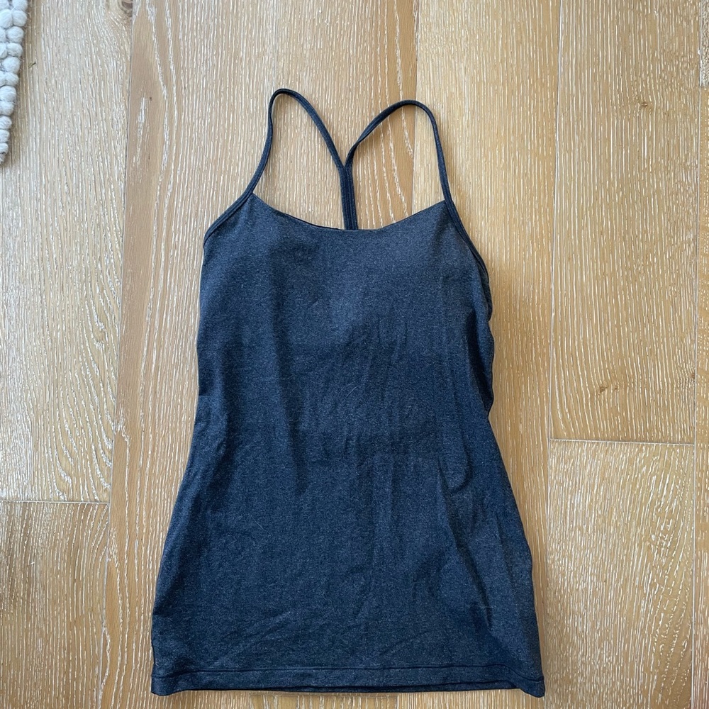 Lululemon gray power y top (size 6)
